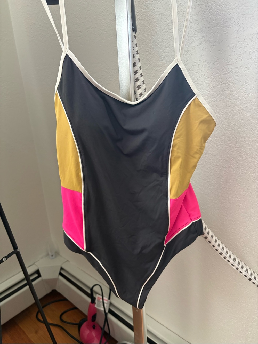Rip Curl Black, Gold & Pink One-Piece Swimsuit